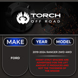 2019-2024 Ford Ranger 2.5" Front Lift Kit