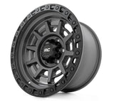 17x9 Rough Country 85 Series Wheel with 285/70/R17 Nitto Recon Grappler A/T Tire Set & NFC Pressure Sensor | 2001-2010 Chevy GMC Silverado Sierra 2500HD 3500 2WD/4WD