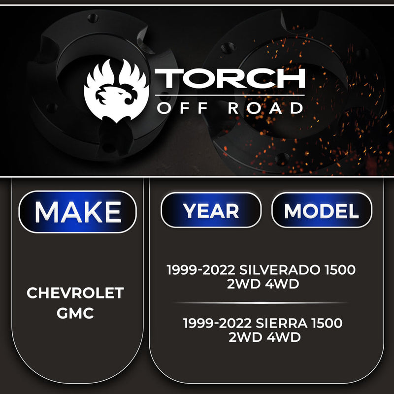 1999-2022 Chevy/GMC Silverado Sierra 1500 2" Rear Lift Kit