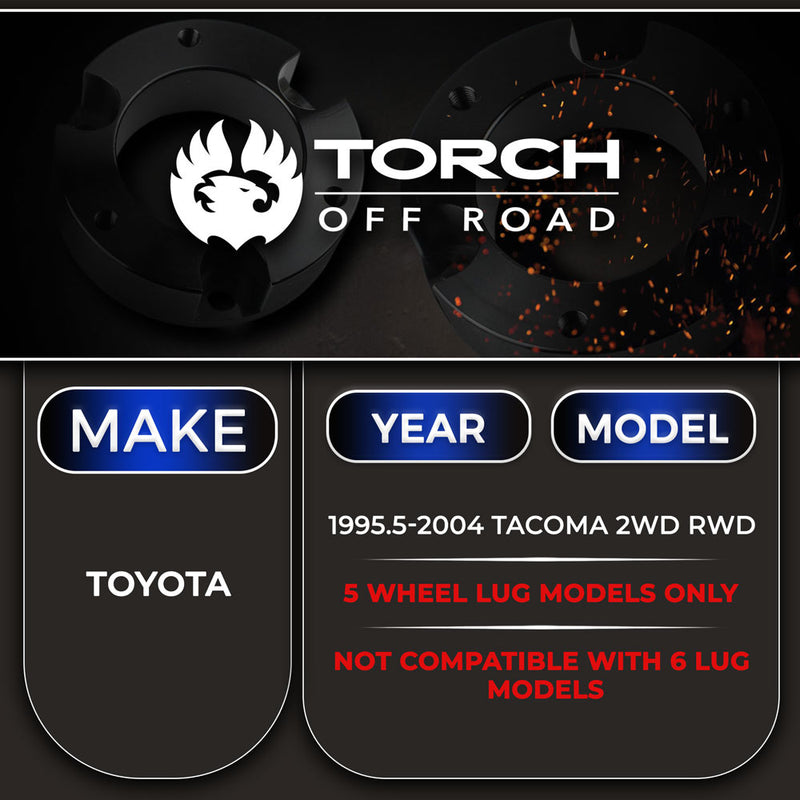 1995-2004 Toyota Tacoma 2" Front 1.5"-2" Rear Lift Kit (5 LUG Model ONLY)
