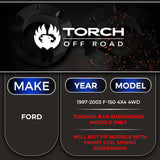 TORCH 3" Front Torsion Key Leveling Lift Kit for 1997-2003 Ford F150 4X4 4WD