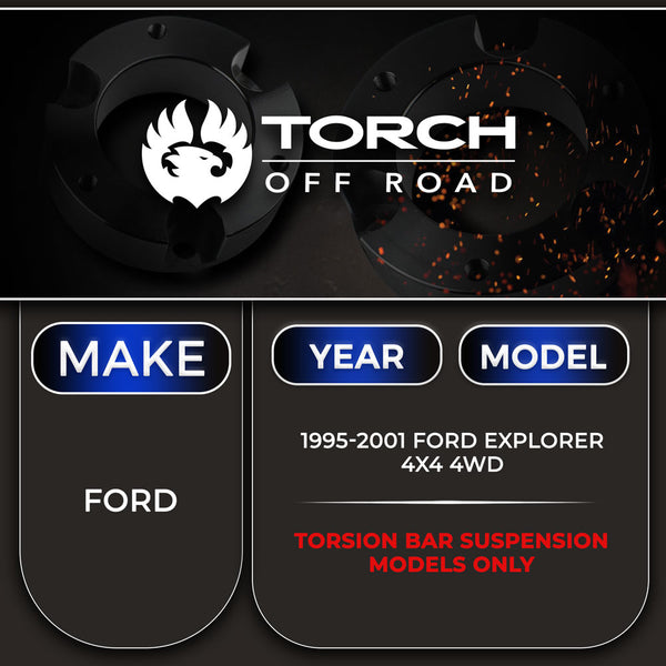 1995-2001 Ford Explorer 4x4 4WD 3" Front Lift Kit w/ Extended Shocks (Torsion Suspension)