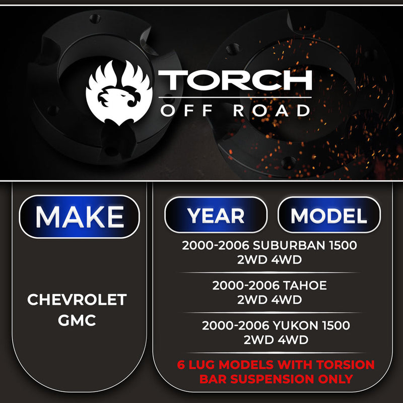 2000-2006 Chevy Tahoe Suburban Yukon XL 1500 GM SUV Extended Shocks Kit for 2"-4" Lifts