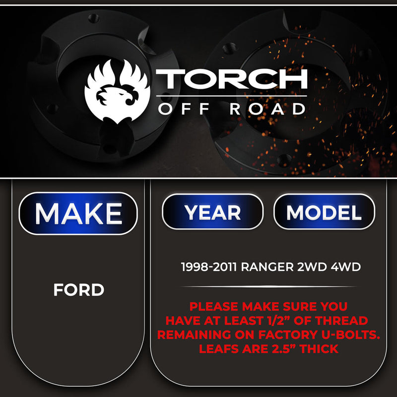 1998-2011 Ford Ranger 1.5"-2" Rear Lift Kit 2WD 4WD 4X4