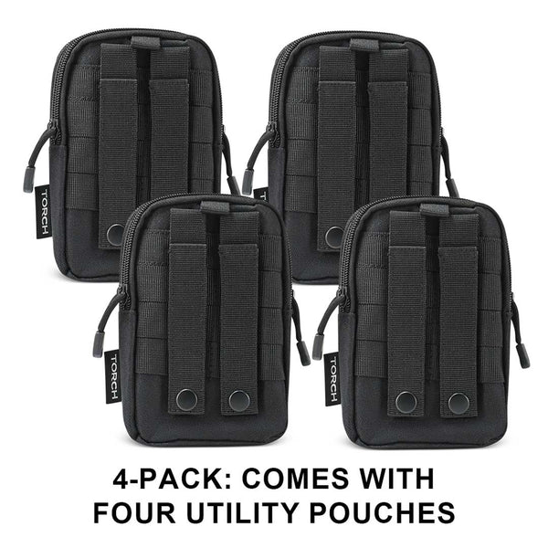 TORCH Everyday Carry Gear - MOLLE Medical Pouch | Black 4-Pack