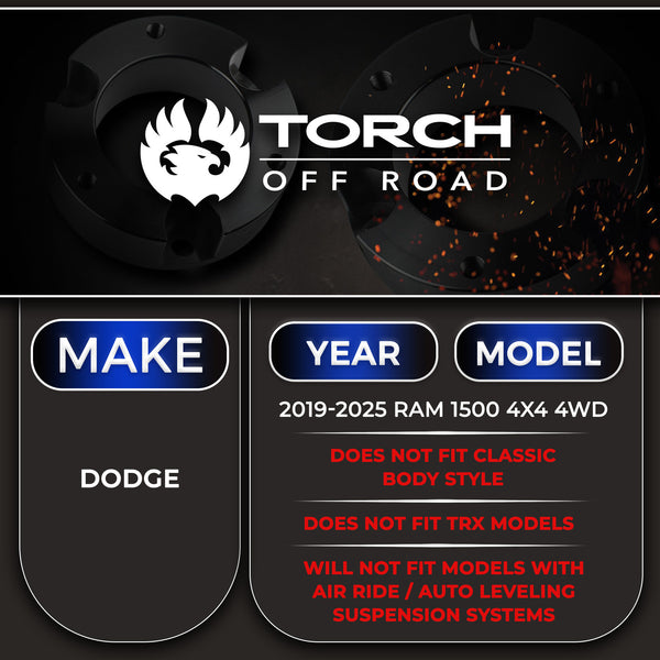2019-2025 Dodge Ram 1500 3" Front Lift Kit (4WD NEW Body Style)