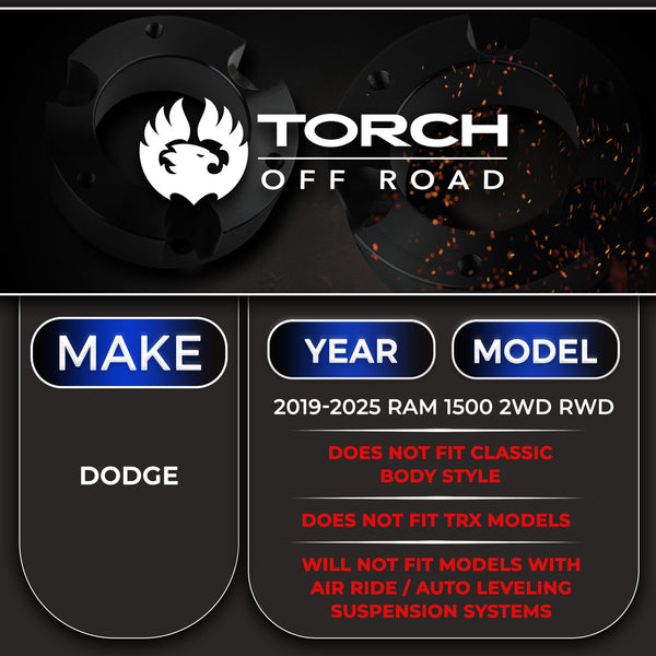 3" Front Lift Kit for 2019-2025 Ram 1500 2WD (New Body Style)