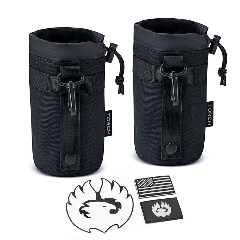 TORCH Everyday Carry Gear - MOLLE Bottle Holder | Black 2-Pack