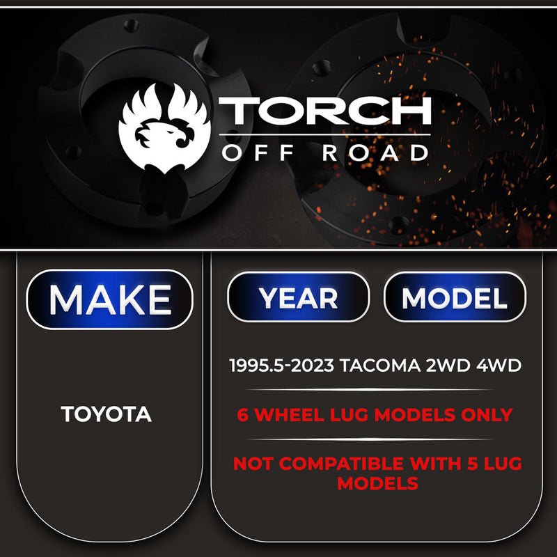 1.5"-2" Rear Lift Kit for 1995-2023 Toyota Tacoma w/ Add A Leaf U-Bolts Shim
