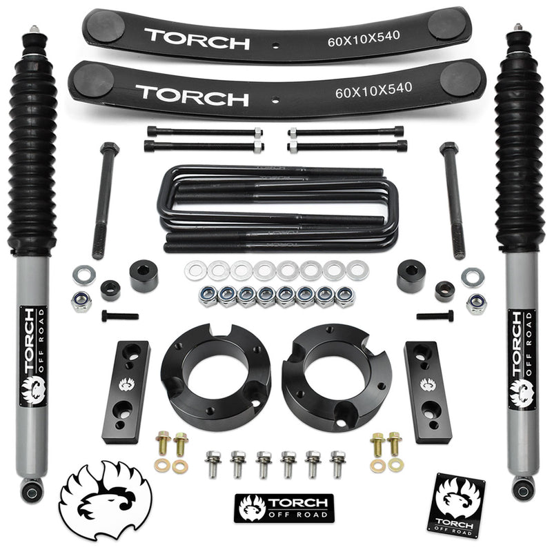 2005-2023 Toyota Tacoma 3" Front 1.5"-2" Rear Lift Kit w/ Differential Drop, Sway Bar Relocation Kit, Extended Rear Shocks, and Extended U-Bolts
