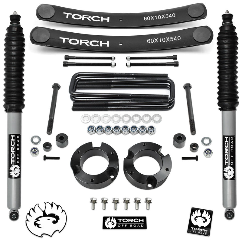 2005-2023 Toyota Tacoma 3" Front 1.5"-2" Rear Lift Kit w/ Differential Drop, Extended Rear Shocks, and Extended U-Bolts