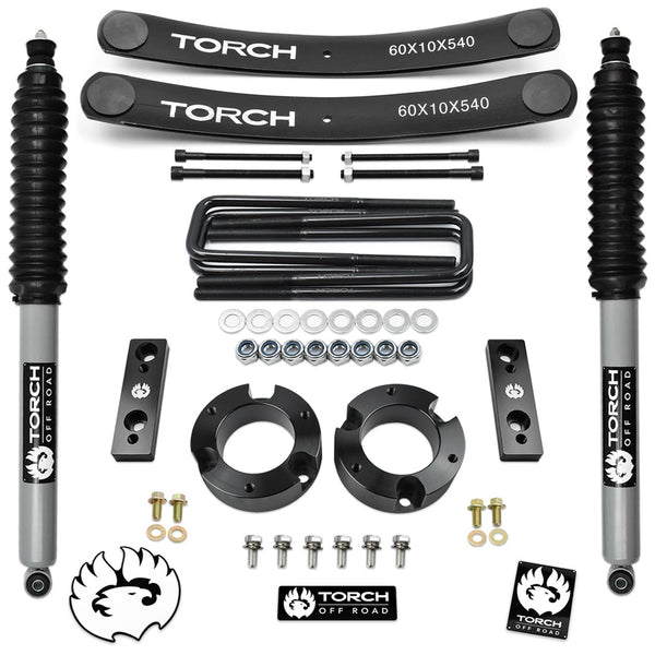 2005-2023 Toyota Tacoma 3" Front 1.5"-2" Rear Lift Kit w/ Sway Bar Relocation Kit, Extended Rear Shocks, and Extended U-bolts