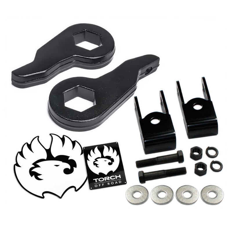 Protune 1-3 Inch Front Torsion Key Lift Kit + Shock Extenders For 1999-2007 Silverado Sierra 4WD